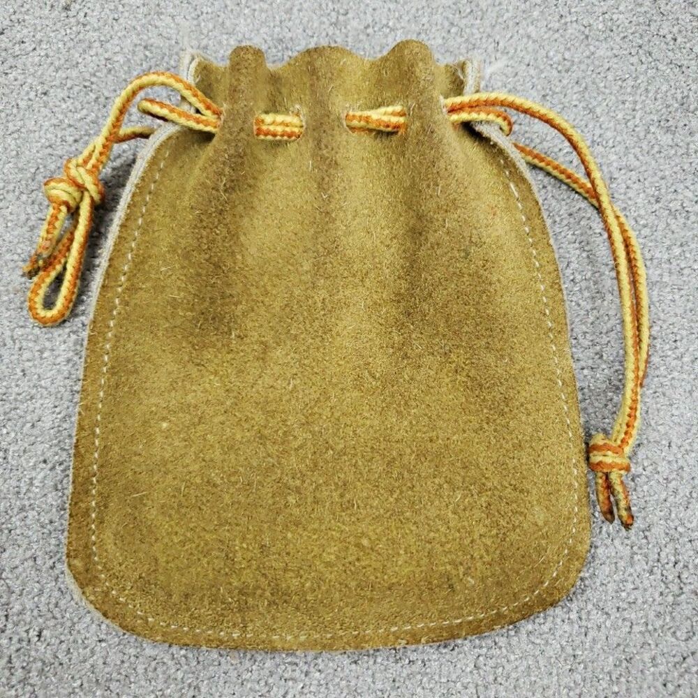 Suede Leather Pouch Drawstring Coin Bag Cosplay Medieval
